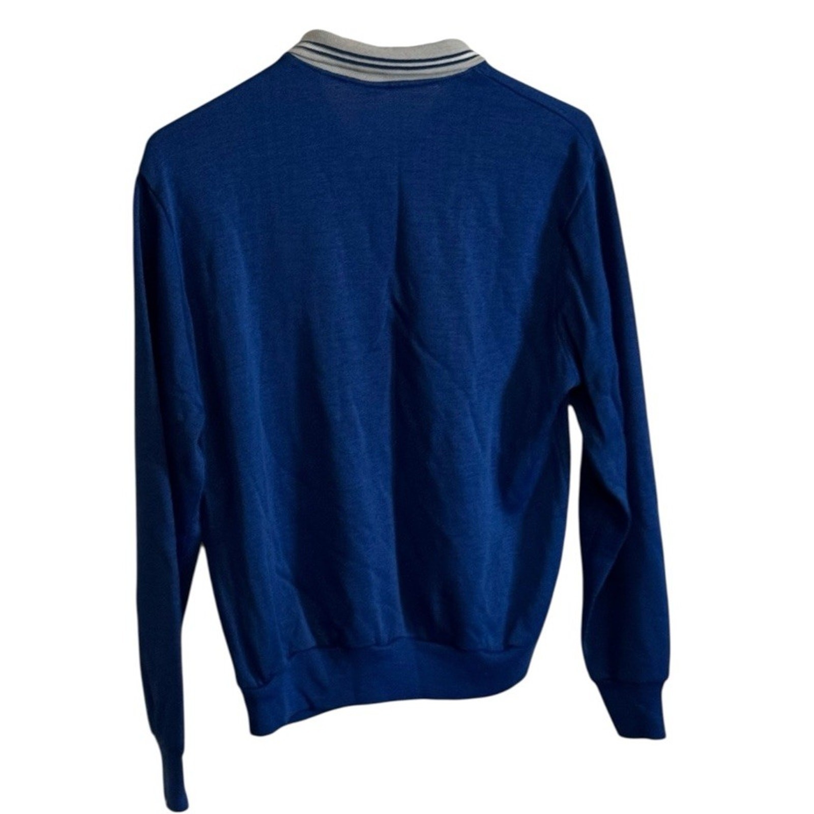VTG Game Breaker Sweatshirt Blue Collared Large Workout Gym Exercise Walk READ