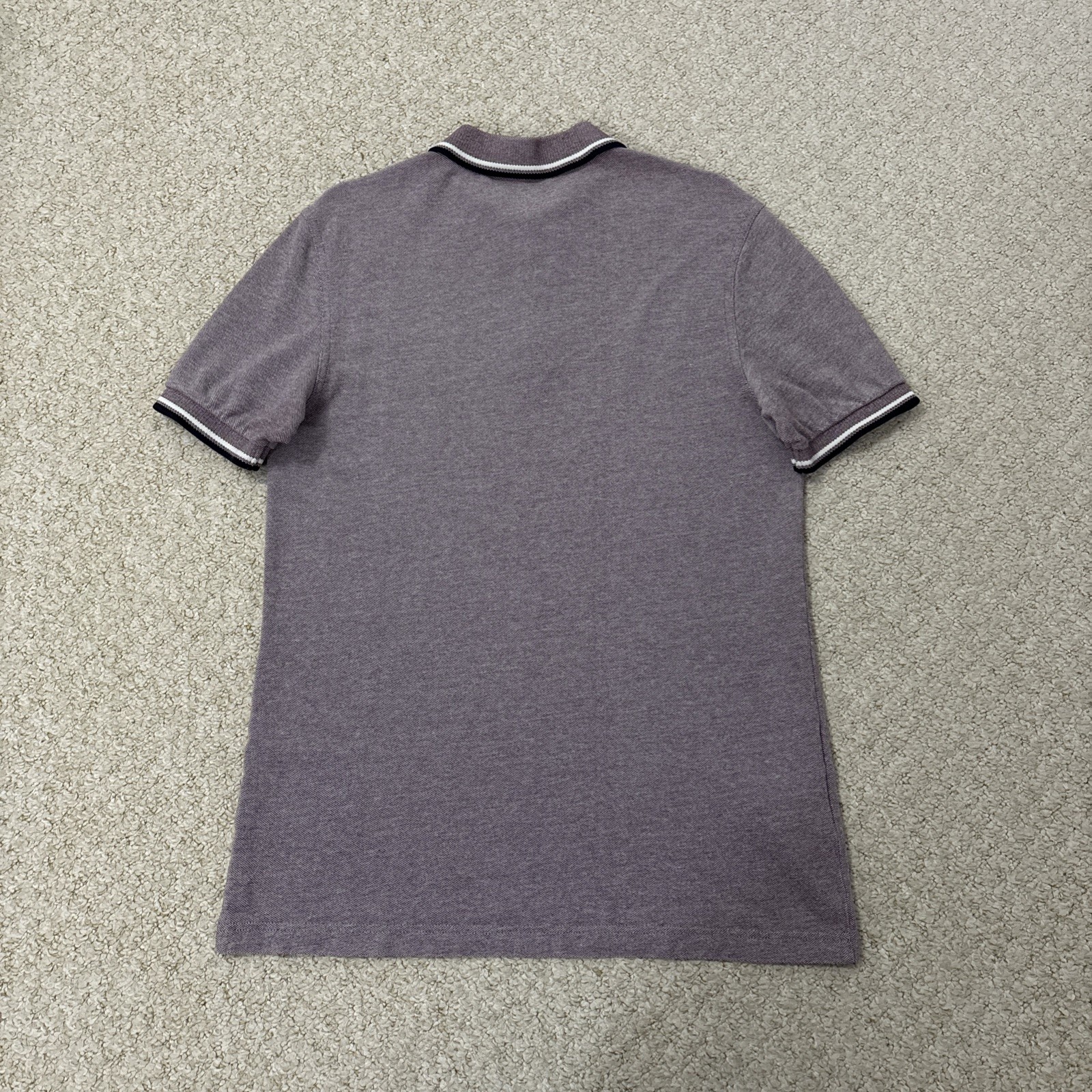 Fred Perry M3600 Mens Medium Twin Tipped Polo Shirt Burgundy Navy Short Sleeve