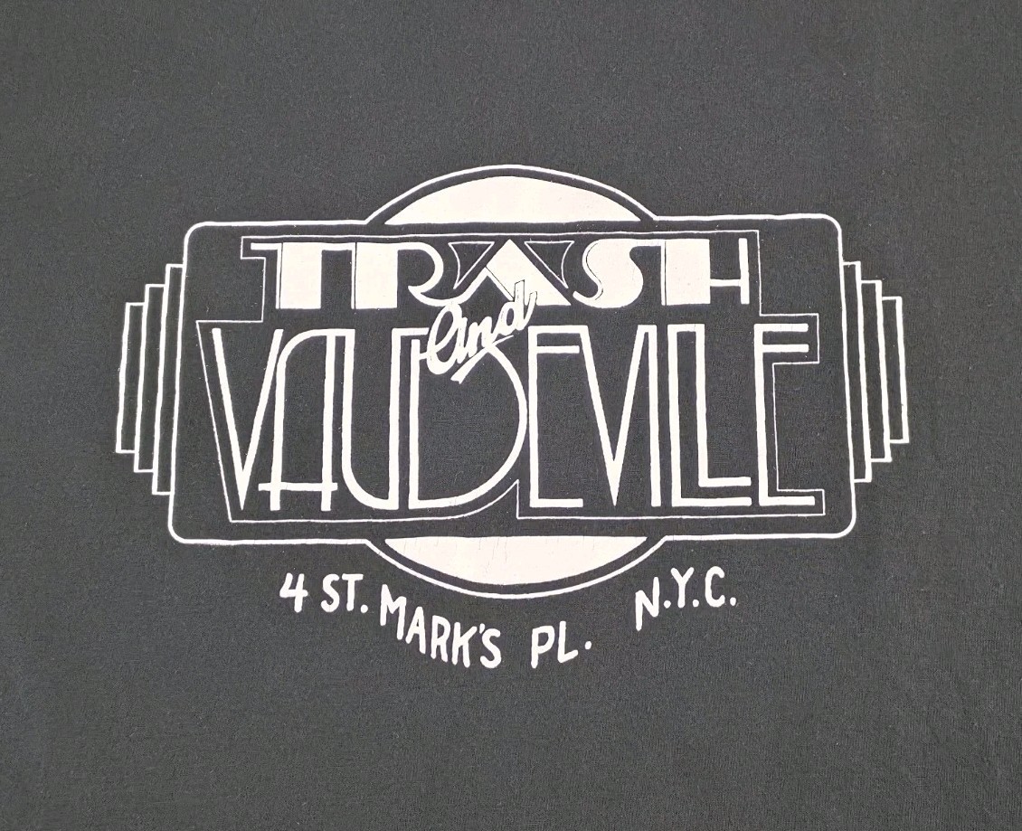 VINTAGE Trash And Vaudeville Shirt Mens Medium NYC 90s Rock & Roll Tee Adult A01