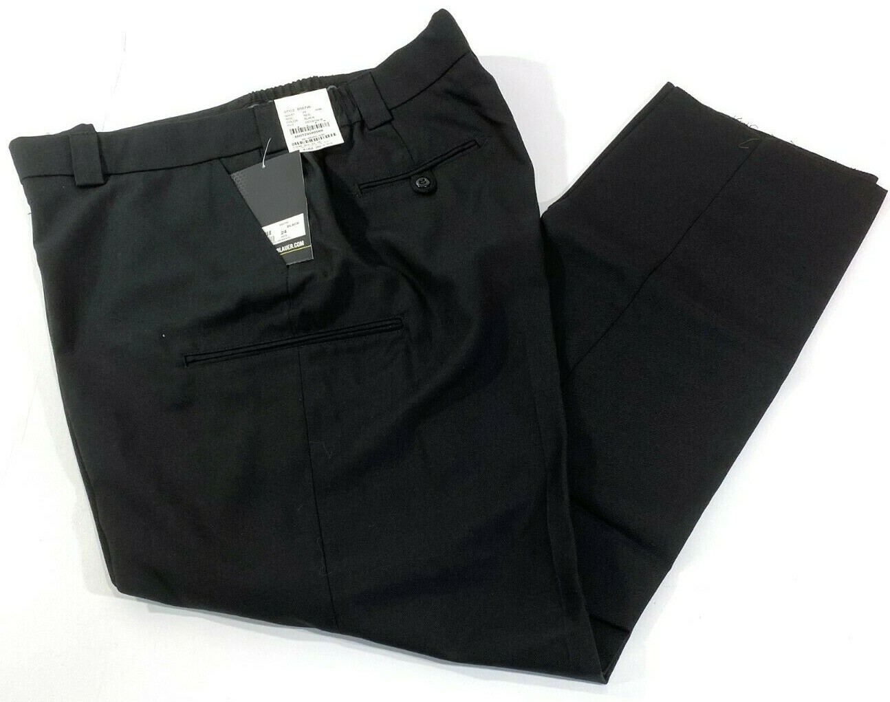 NEW BLAUER WOMENS 6 POCKET POLYESTER WOOL PANTS 8567W BLACK 24×35 UNHEMMED