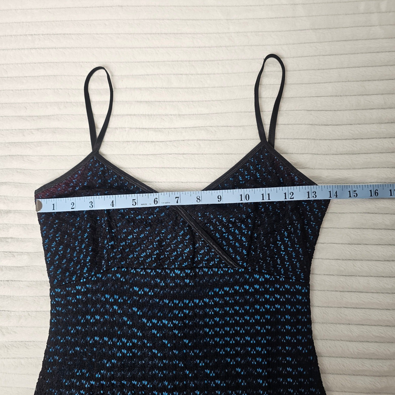 Breakin Loose Y2K Crochet Overlay Midi Dress Women 3/4 Black Blue Whimsigoth