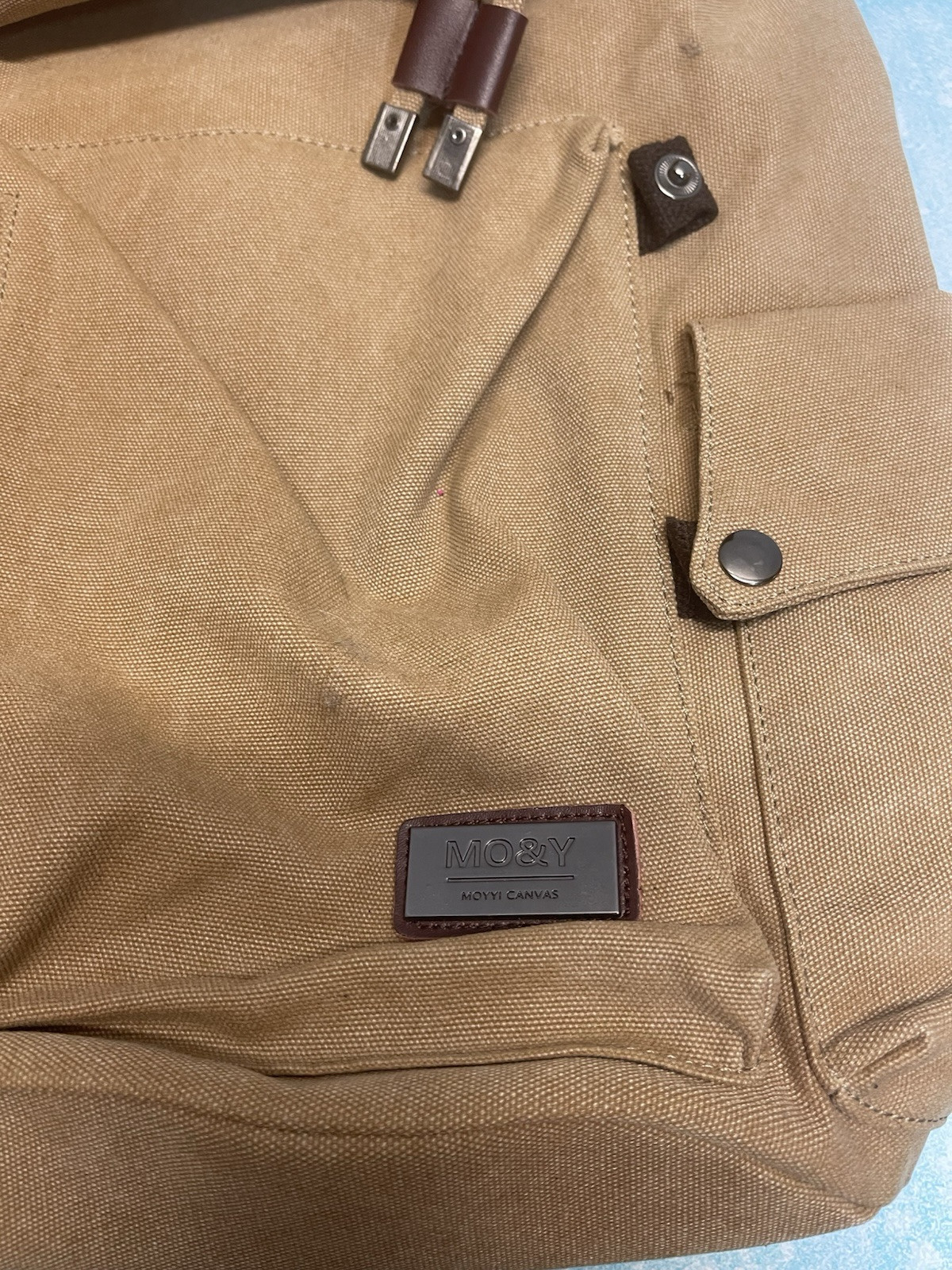 MO&Y Vintage Canvas Backpack Fits 16 Inch Laptop Backpack Daypack Khaki