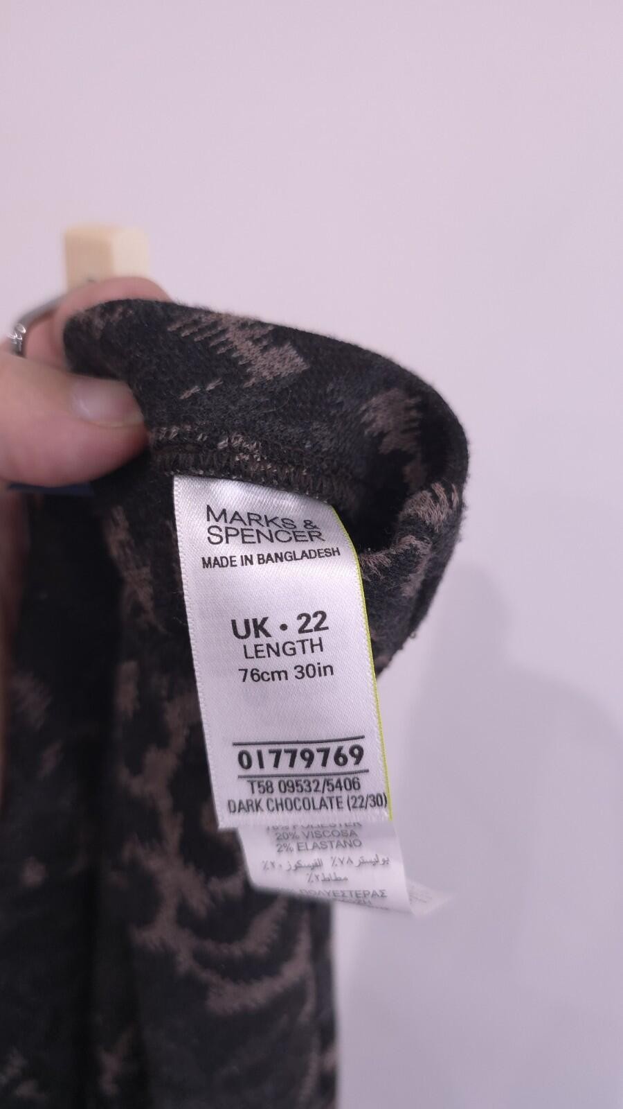Marks & Spencer M&S Classic Womens Leopard Print Midi Skirt Elastic Waist -Sz 22