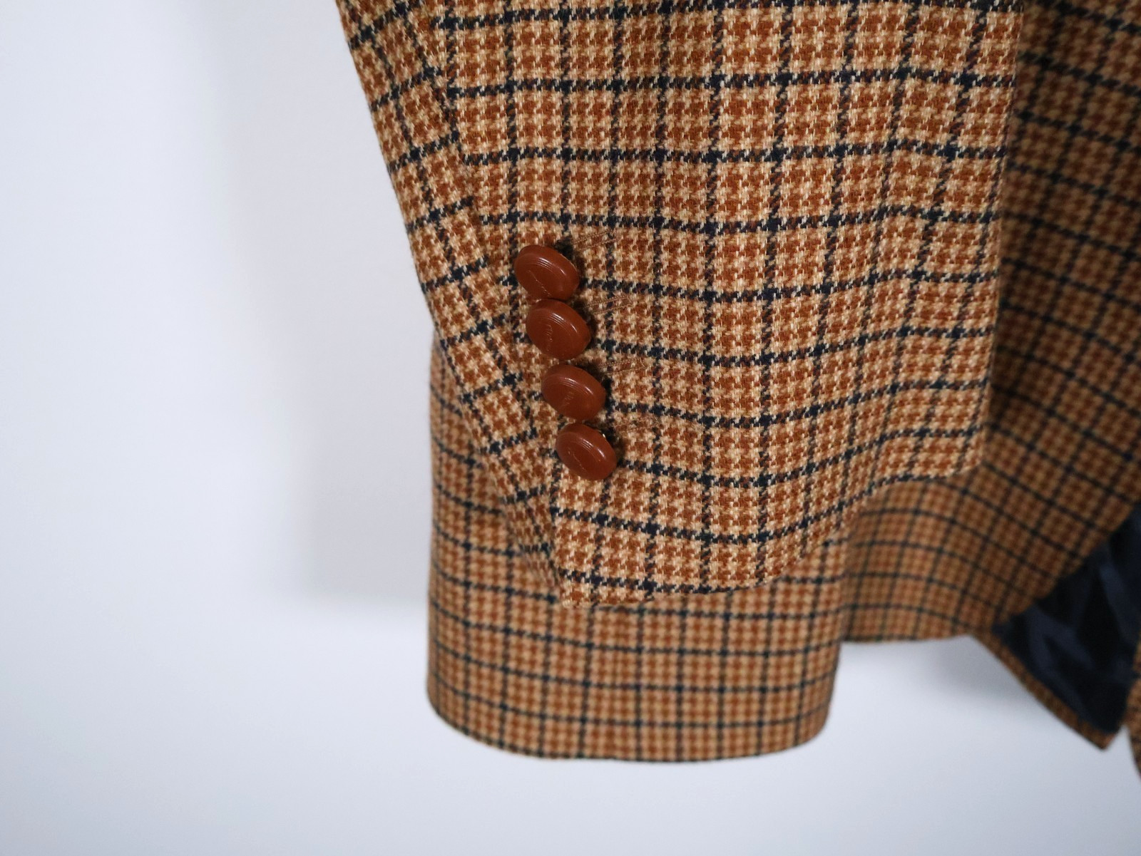 Strellson Cashmere Wool Sport Coat Men’s 40 Brown Houndstooth 3 Button Jacket