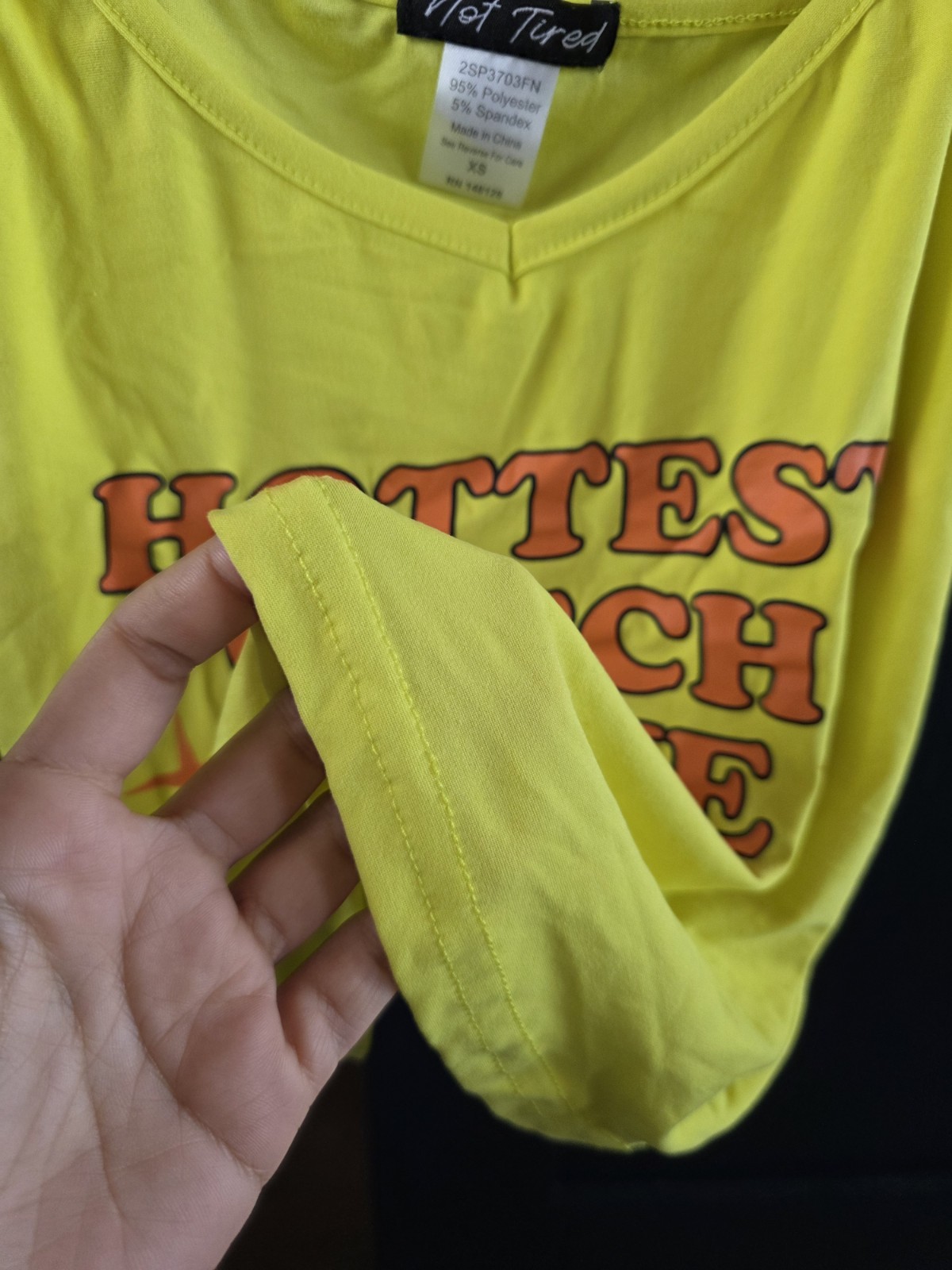 Not Tired Yellow Graphic Print Adjustable Strap Halloween Tank Top Women’s
