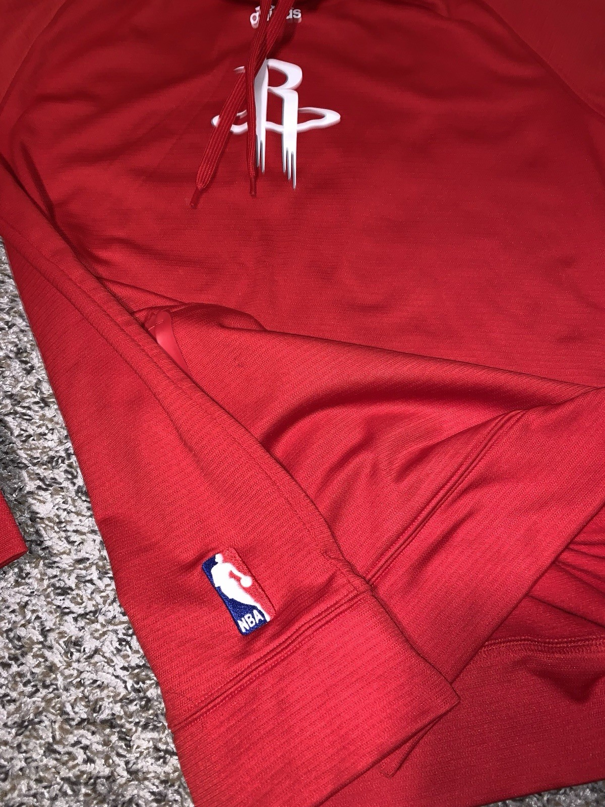Houston Rockets Adidas Hoodie Sweatshirt Men Sz Small Red Pullover