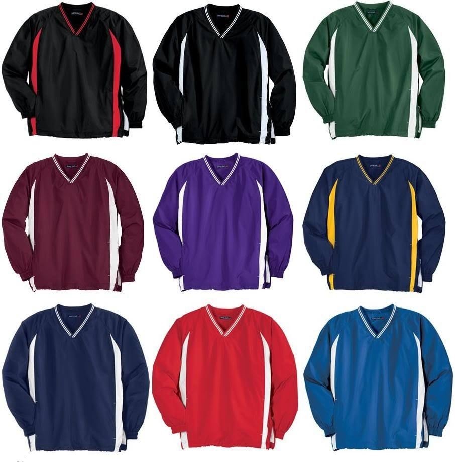 Sport Tek Mens V Neck Golf Pullover WindShirt Jacket S-6XL OR TALL NEW JST62