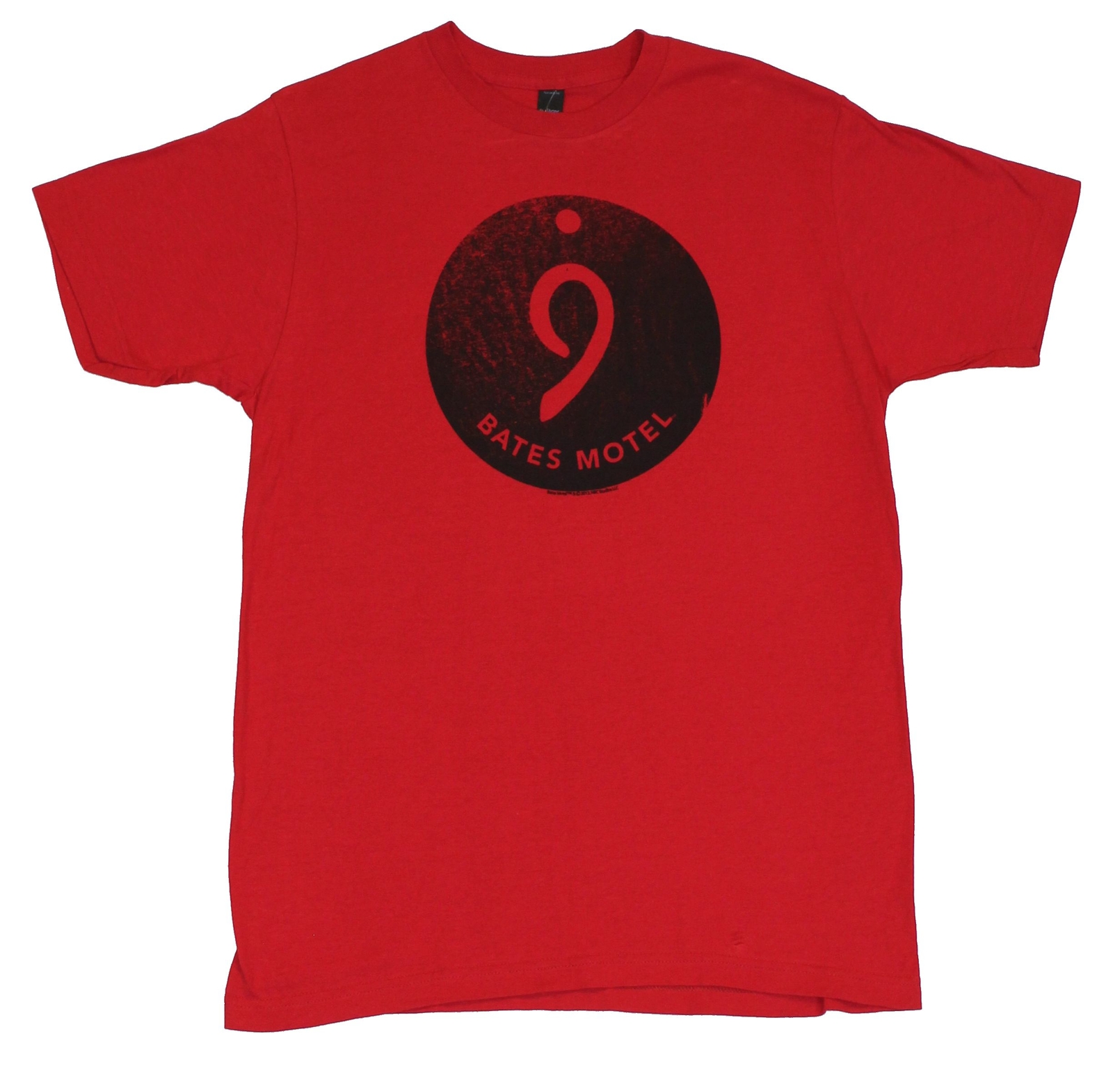Bates Motel Adult New T-Shirt – Room 9 Nine Distressed Circle Pic