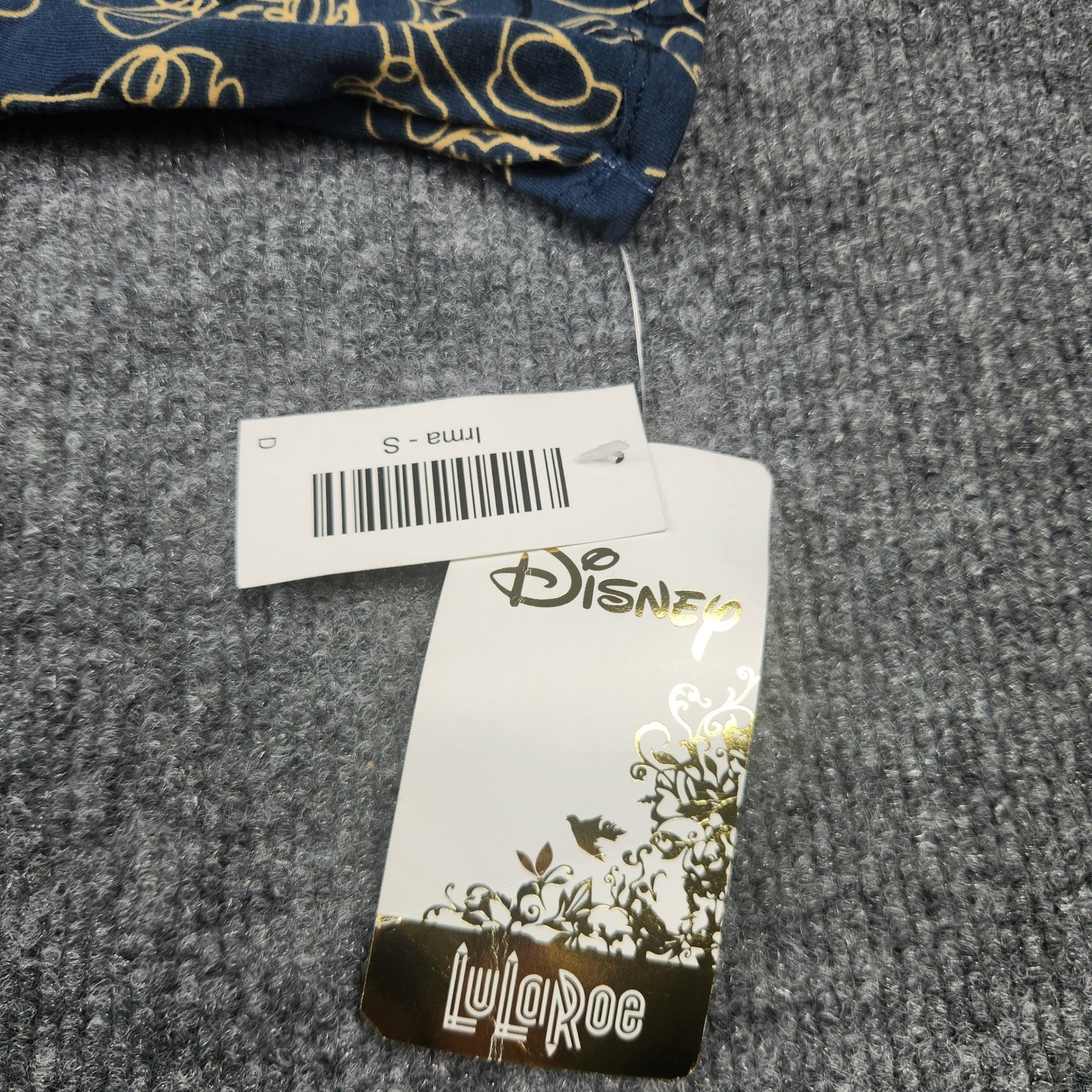LuLaRoe Disney Irma Tunic Top Small NWT Mickey Minnie Mouse Navy Blue Yellow