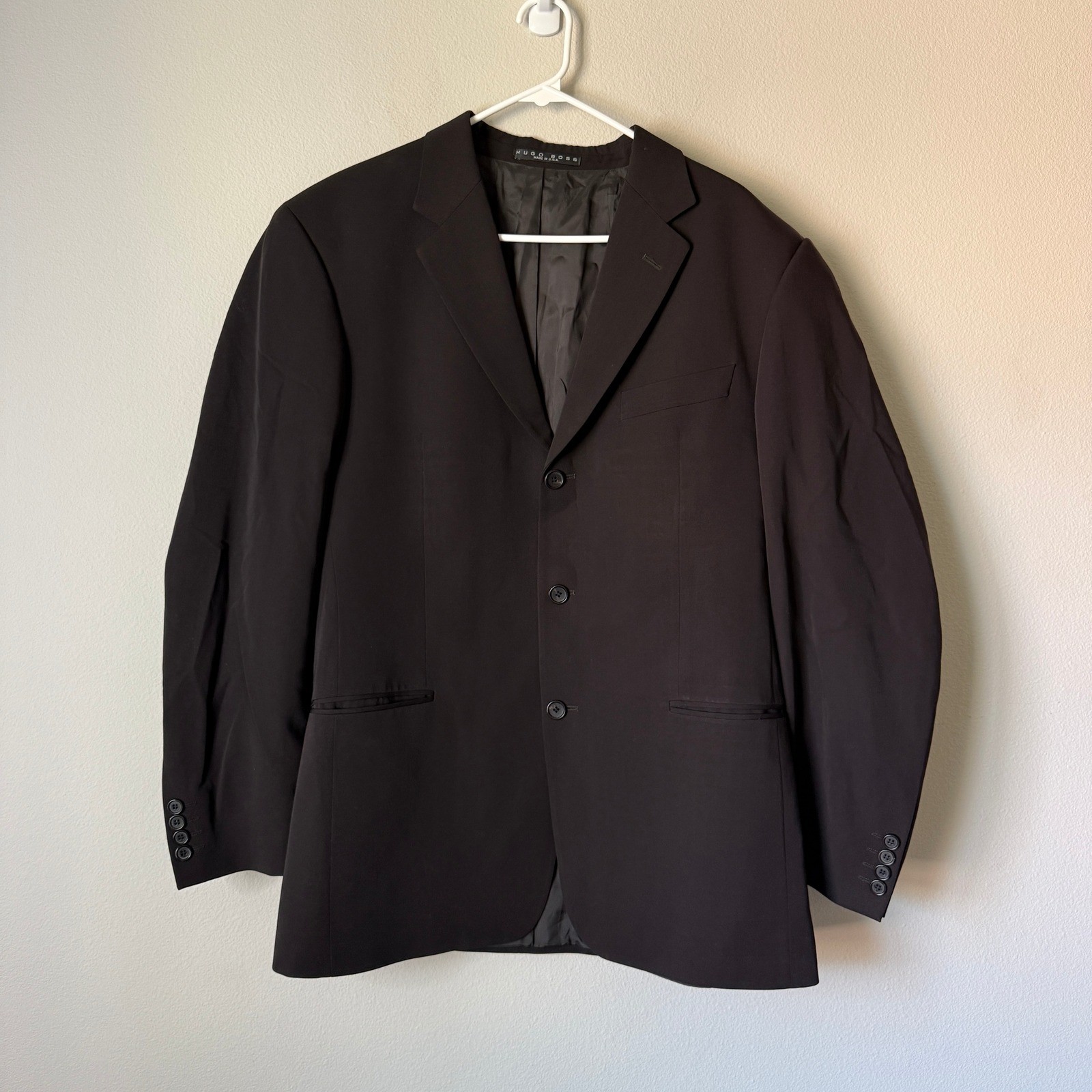 Hugo Boss Einstein Sigma US Black Virgin Wool 3 Button Blazer Sport Coat 42R