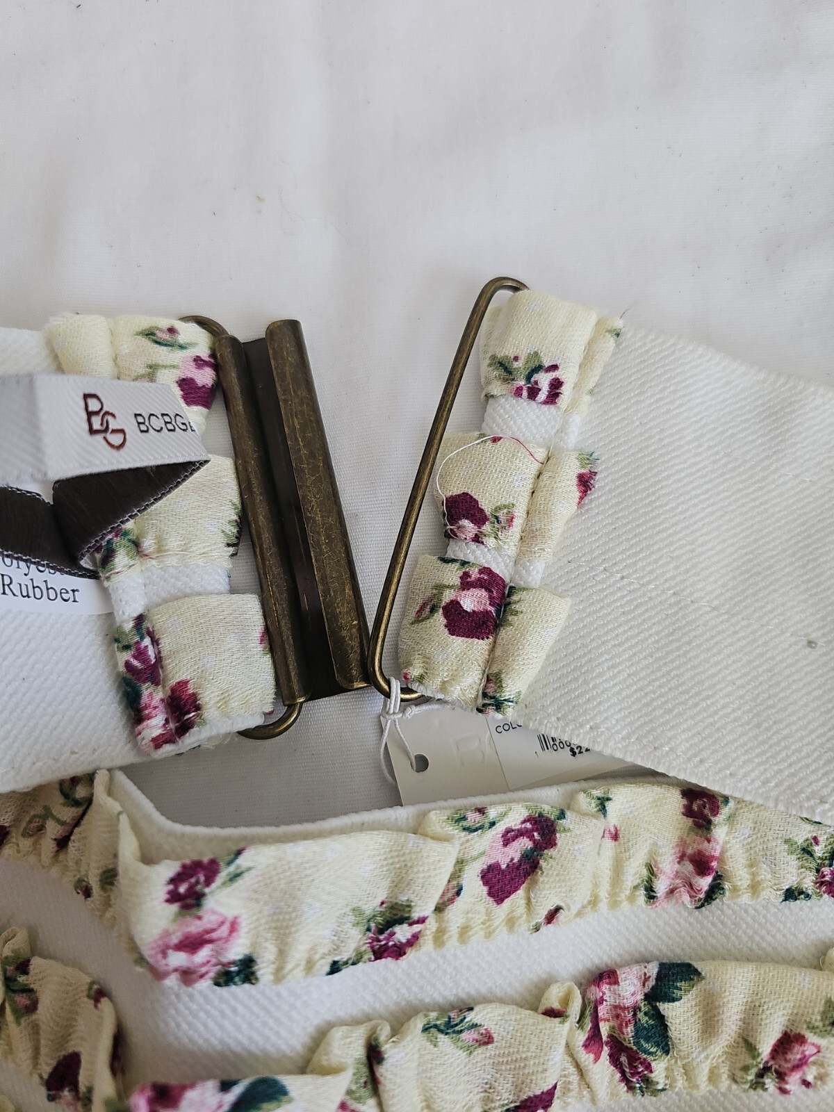 BCBGeneration Belt Wide Waist Flower Pattern Elasticated Stretch Size M/L