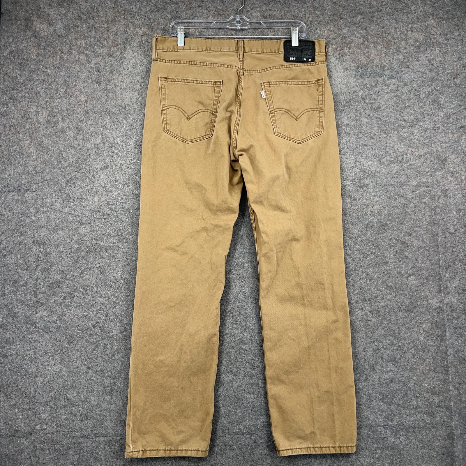 Levis 514 Jeans Mens 34×30 Beige Denim Straight Leg 100% Cotton Pants Casual