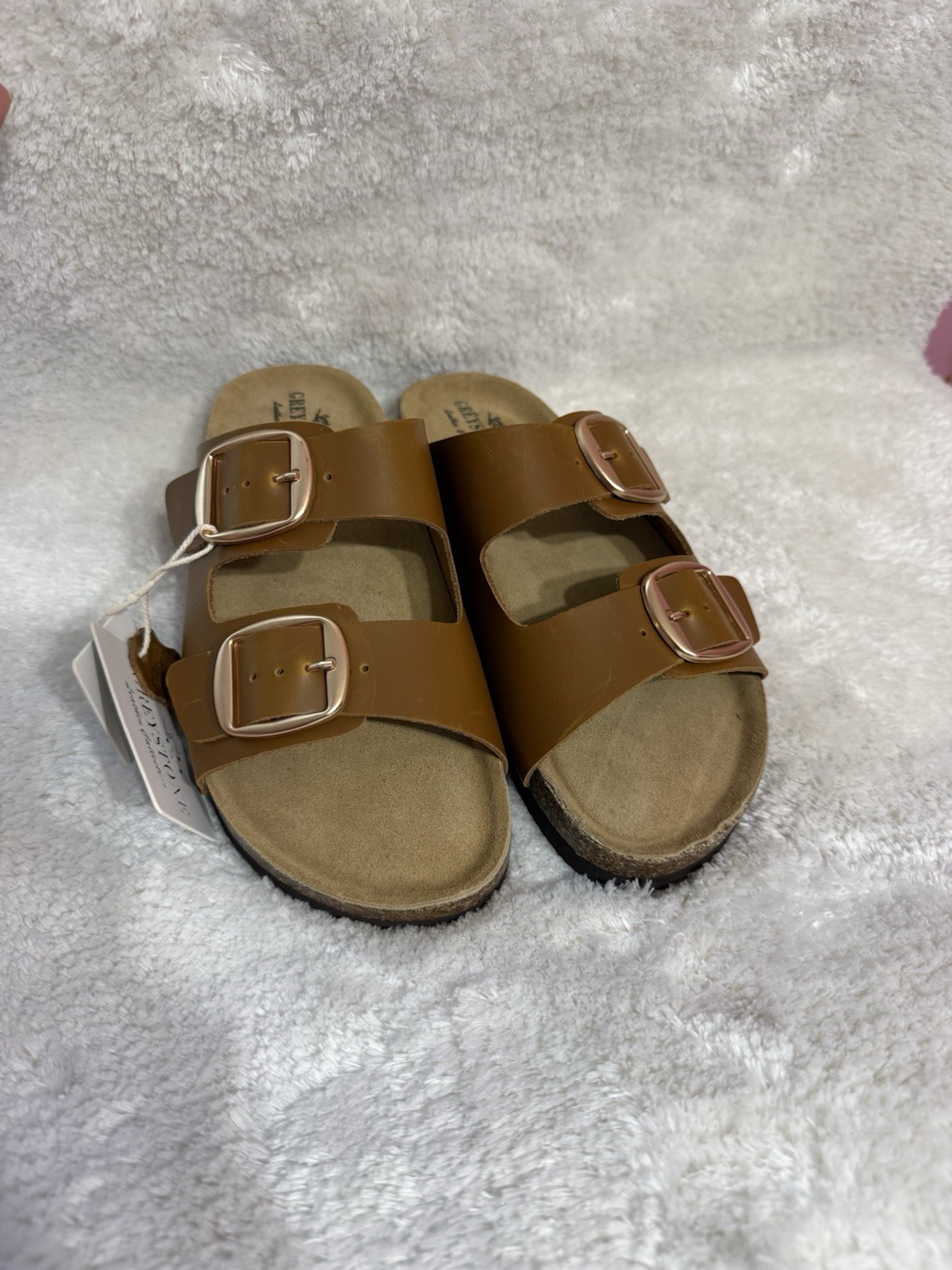Greystone leather Collection Women’s Sandals, Size 7, Brown Leather