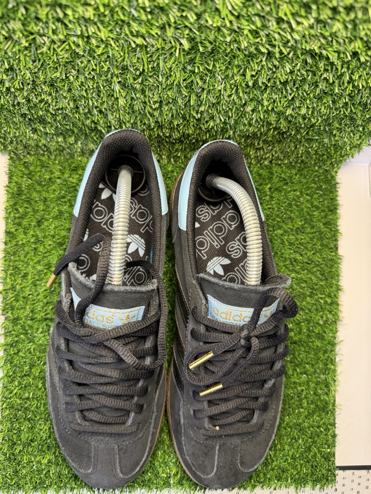 adidas Handball Spezial Low Top Suede Black/Blue/Gold Lace-Up GY5212 w/box