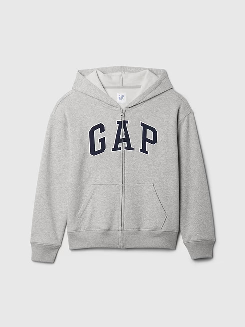 GAP Kids Relaxed Logo Full Zip Hoodie – Gray – Size S – 6/7 *NEW w/ Tag*