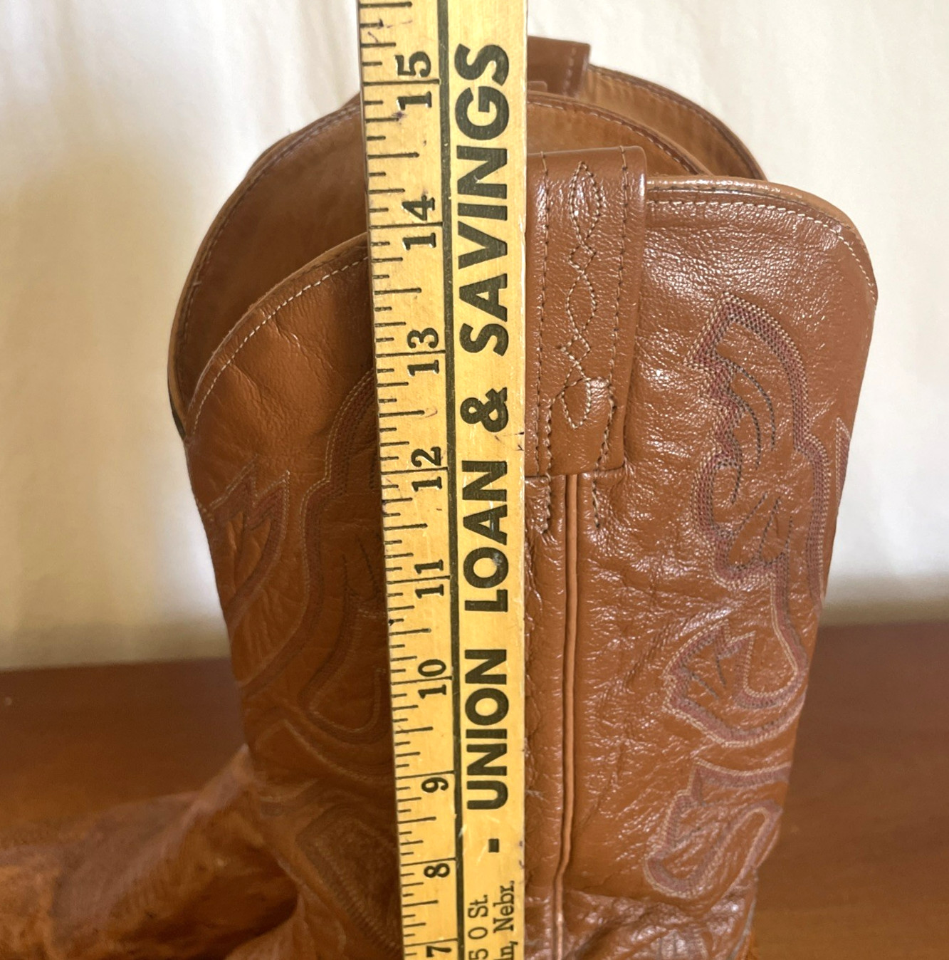 VTG J Chisholm Men Size 11.5D Full Quill Ostrich Leather Cognac Cowboy Boots USA
