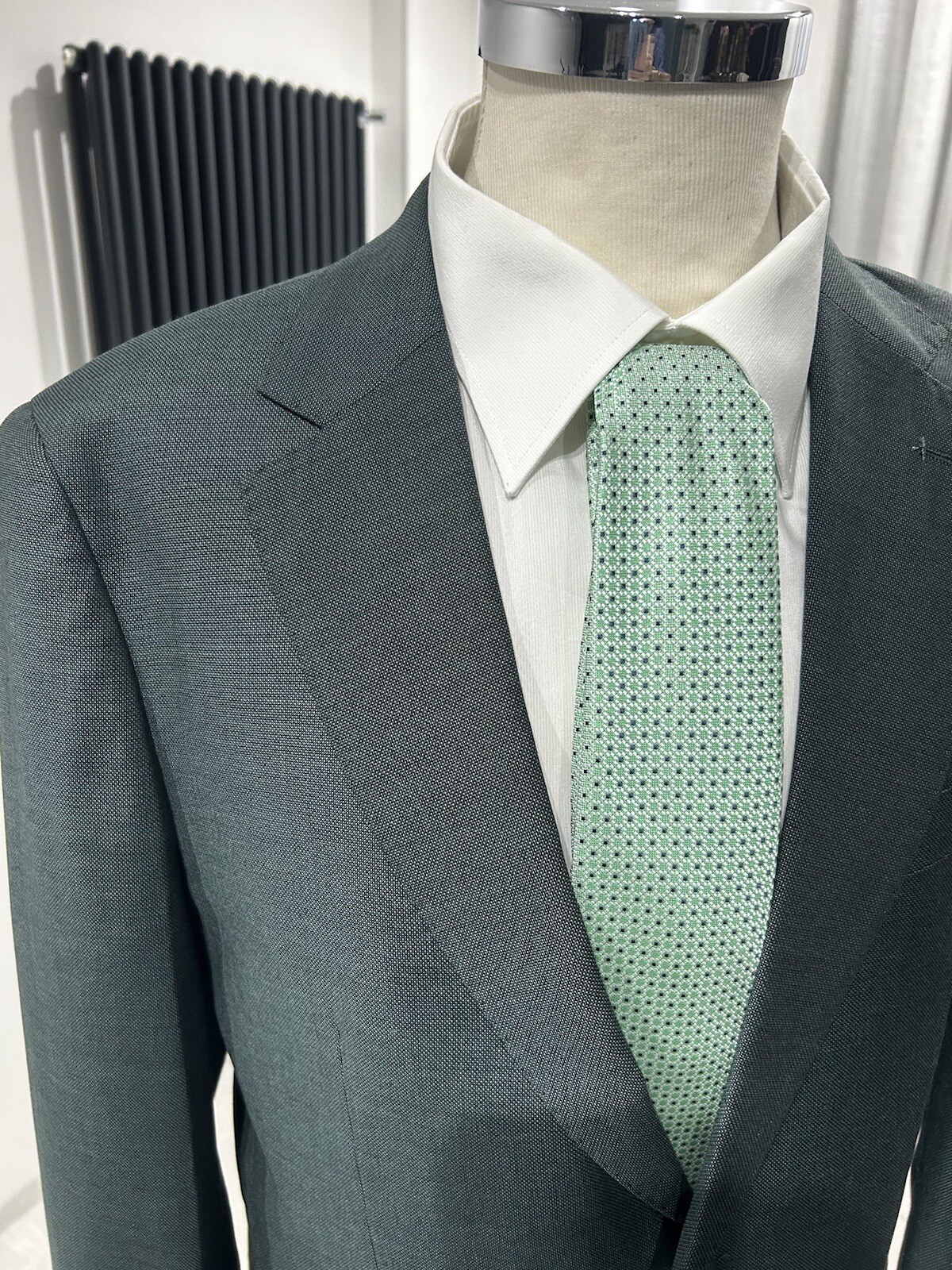 Men’s Tailored Dark Green Chicco Slim Fit Drop 7 Made In Italy Size 44 46