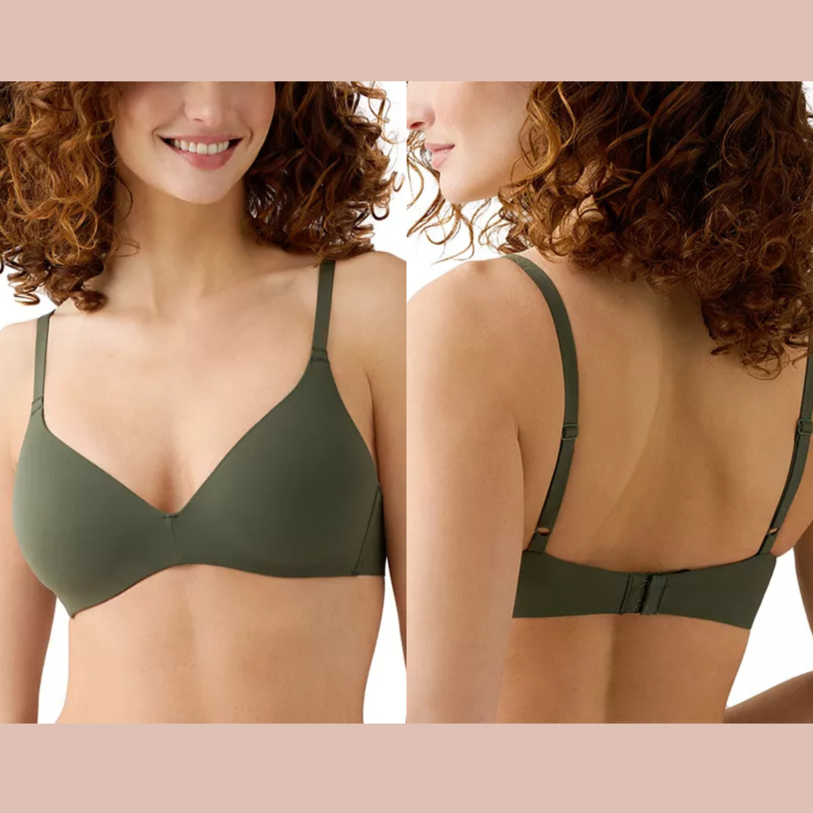 NEW $68 Wacoal [ 36C US ] How Perfect No-Wire Contour Bra in Green #U1785