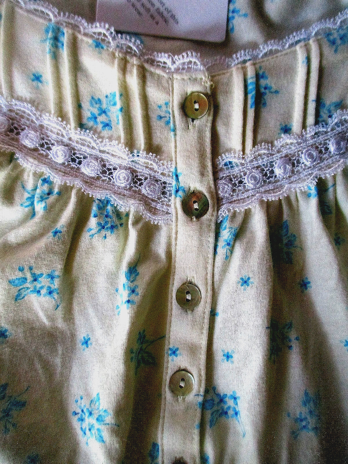 EILEEN WEST SHORT NIGHTGOWN SLVLESS COTTON KNIT YELLOW BLUE FLORAL LARGE NEW