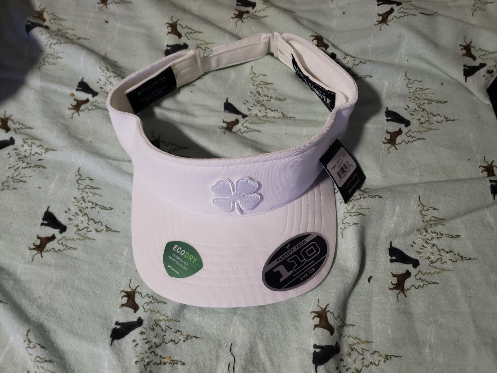 FLEXFIT Tech 110 Adjustable Fit VISOR White Hat Cap Golf Tennis New!