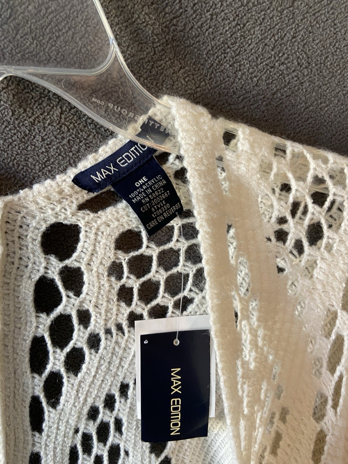 Max Edition Sweater ONE Size Ivory Knit Cardigan Kimono Fringe NWT Boho Hippie