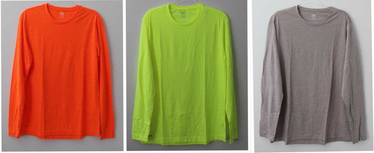 Athletic Works Men’s Active Long Sleeve Tri Blend Tee Multicolor Multi-Size NWT