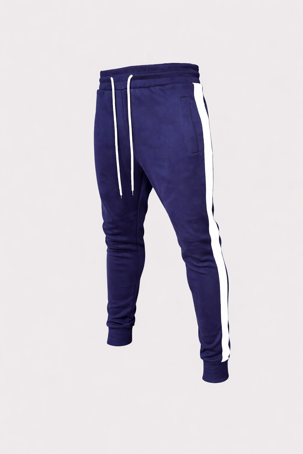 Men’s Tracksuit Set Slim Fit White & Navy Blue Gym Sportswear Jogger Hoodie Set