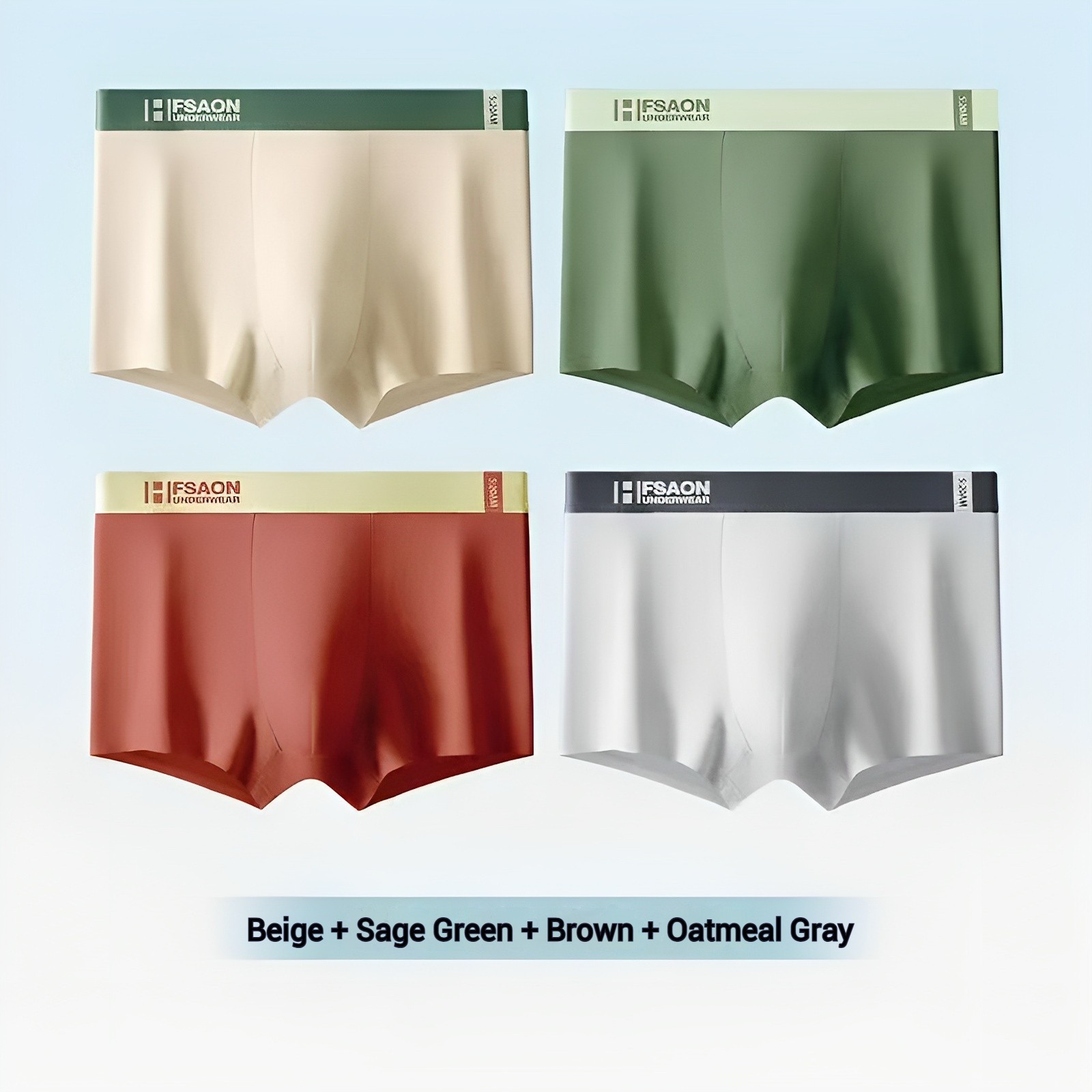 4 PCS Men’s Underwear Soft Boxer Briefs Breathable Comfortable Trunks