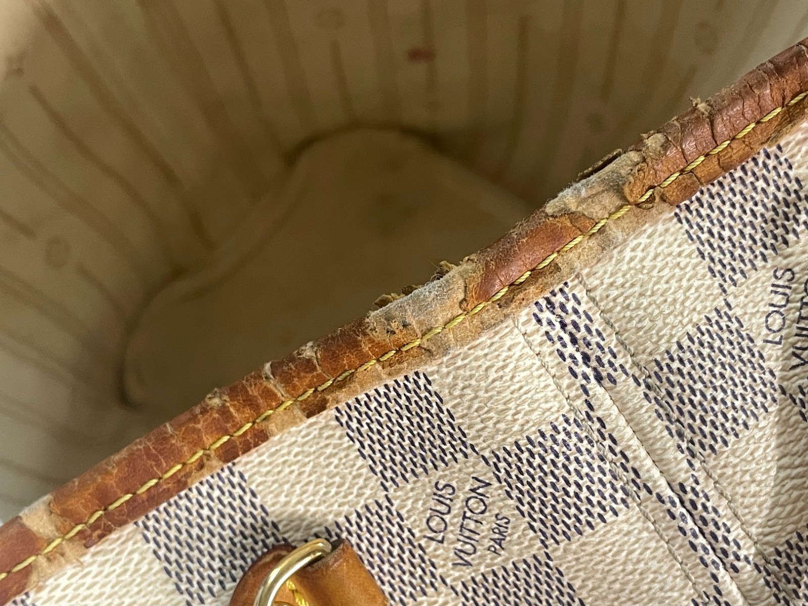 Authentic Louis Vuitton Damier Azur Neverfull PM Tote Bag Handbag F#51248