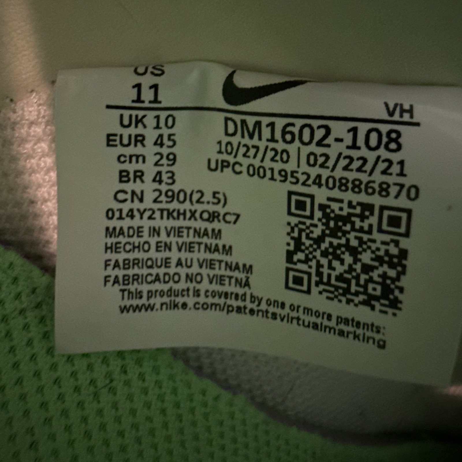 Nike Dunk Low Off-White White/Green Lot 07 of 50