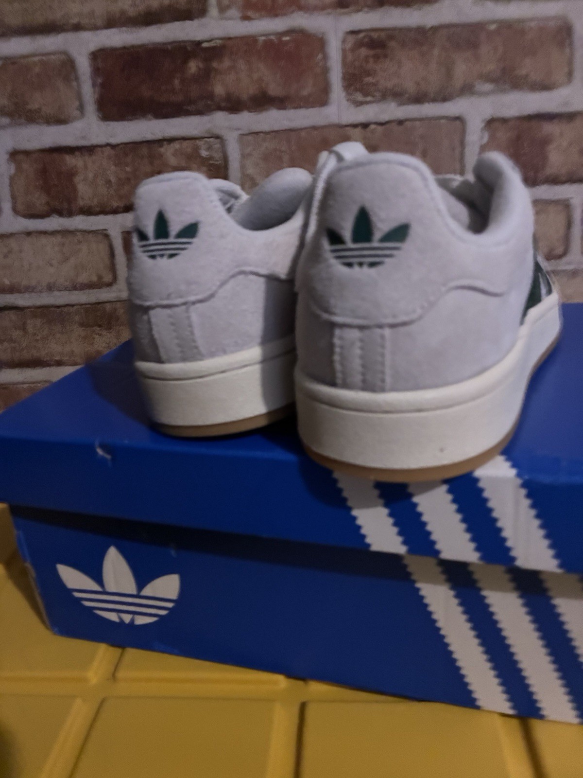 adidas Originals Campus 00s Low Top Suede Sneakers Gray/Green Lace-Up