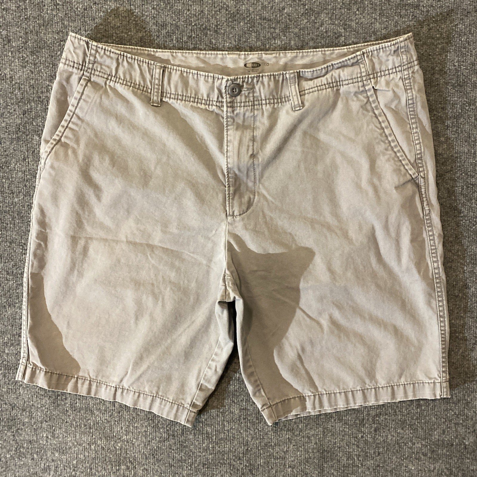 Old Navy Chino Shorts Mens 40 Grey Stone Khaki Preppy Boat Summer Cotton Pockets