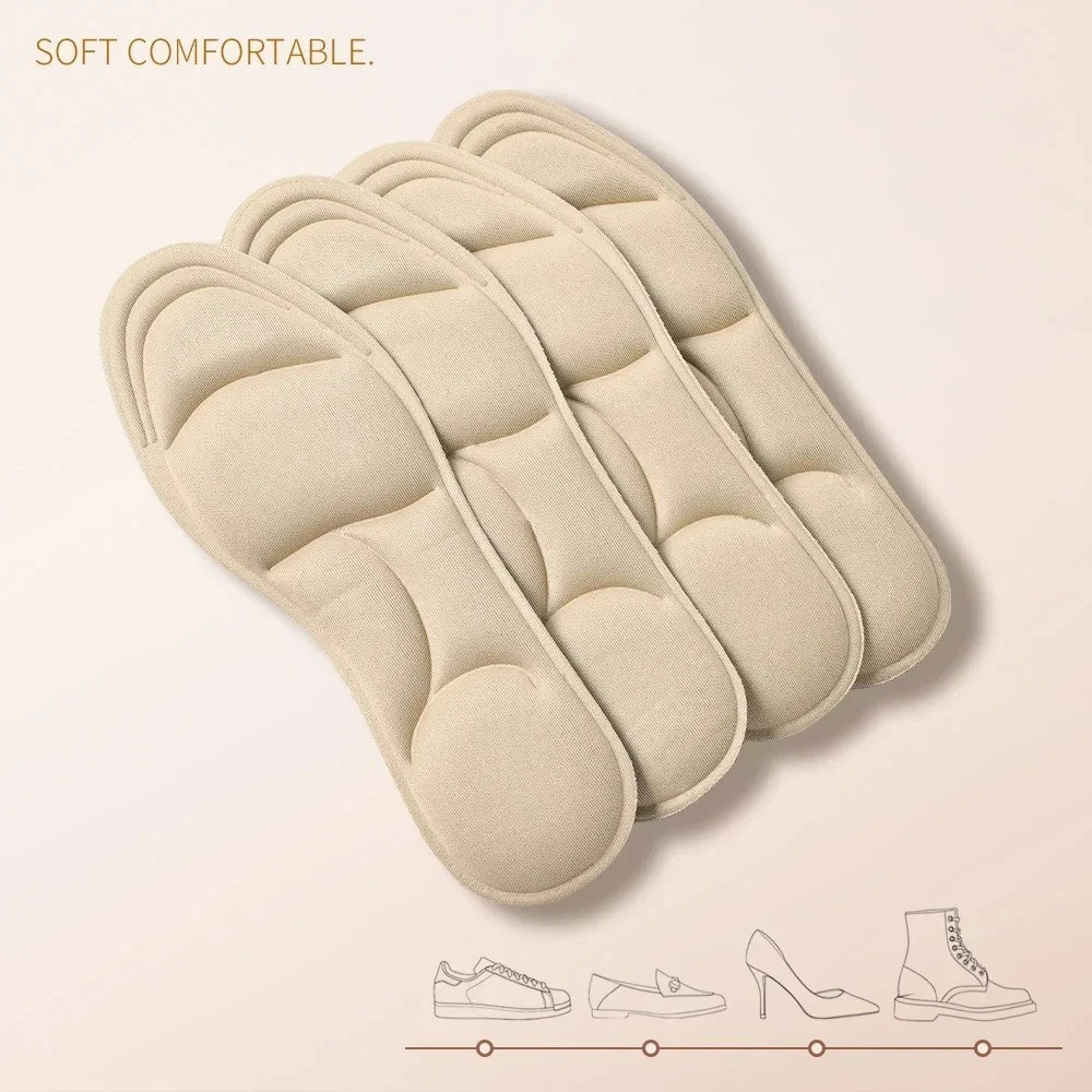 8PCS 5D Memory Foam Insoles Arch Support Cushion Shoe Inserts Men Women Comfort