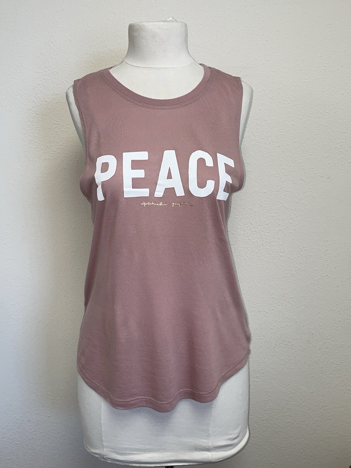 Spiritual Gangster Pink Peace Lightweight Sleeveless Yoga Muscle Tank Top