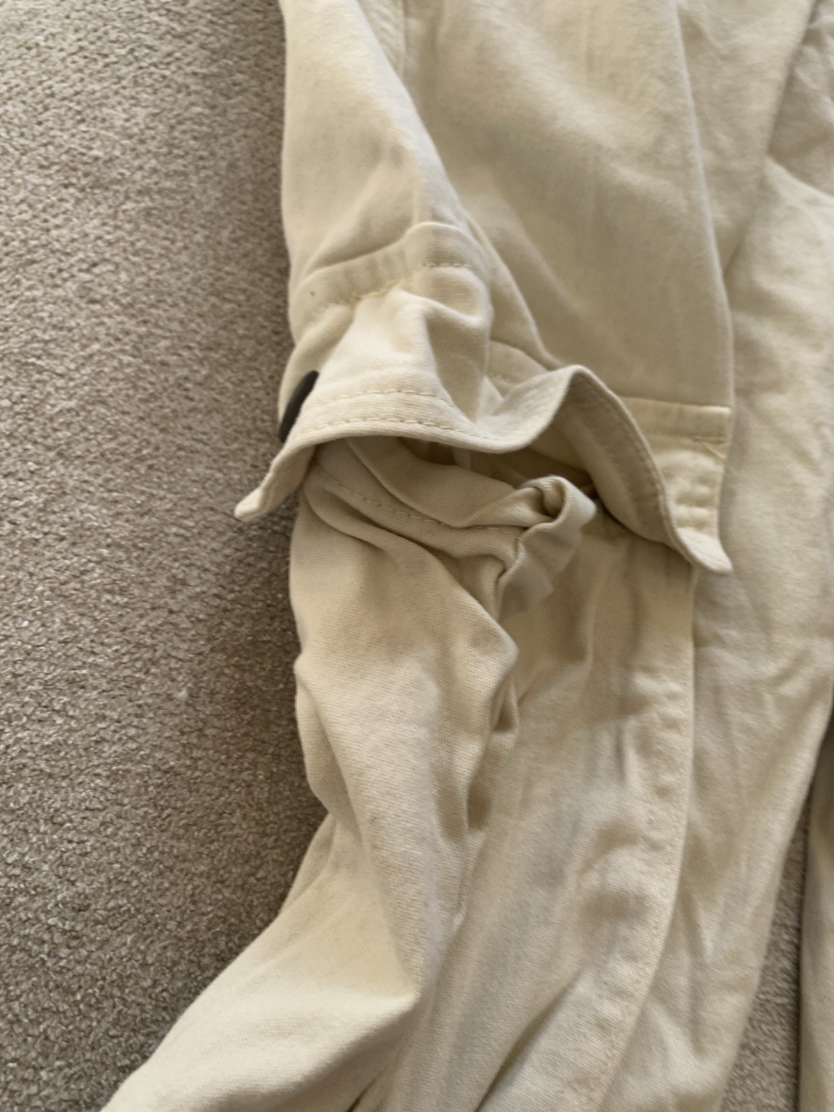Wesc Khaki Cargo jogger 30w Well Made Thicker Fabric cream, color, extra large