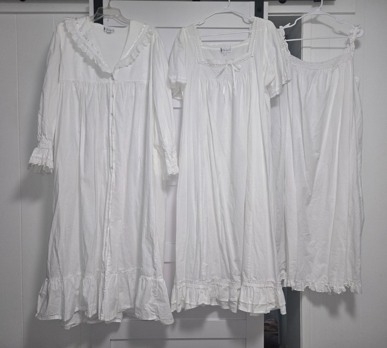 3pc Victorian The 1 for U – Long Sleeve Embroidered Robe & 2 Nightgowns XXXL us