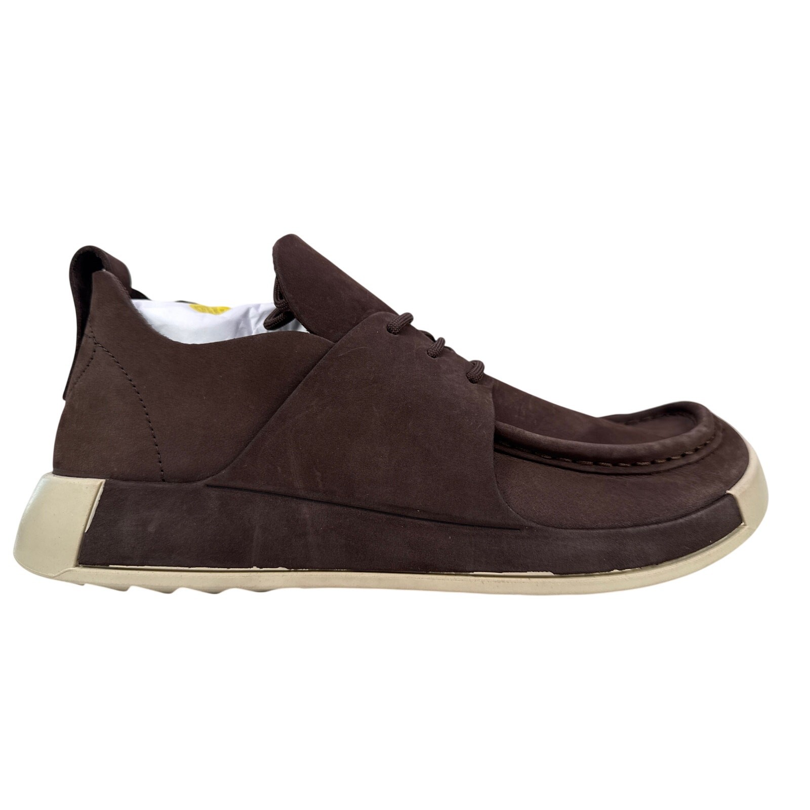 Ecco Cozmo Moccasin 2ND Mens 10-10.5 EU 44 Brown Nubuck Leather Mocha Lace up