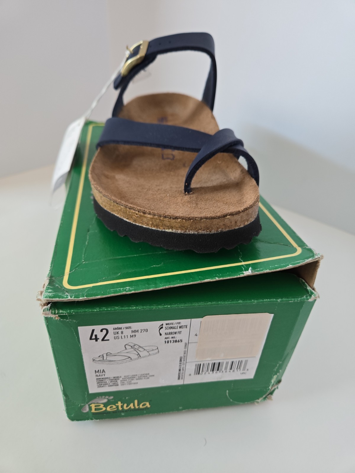 Betula 42 MIA Slide Sandals NAVY OILED LEATHER L11/M9