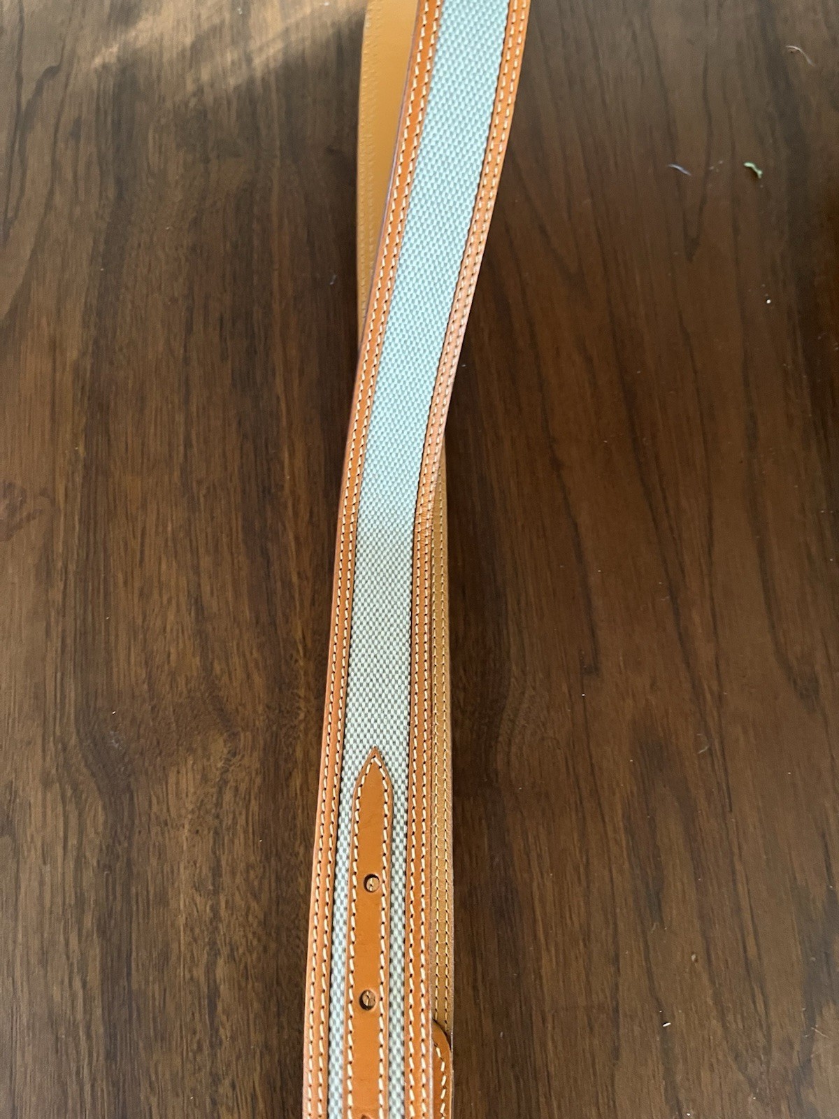 Longhi Leather And Canvas Belt Made In Italy 36