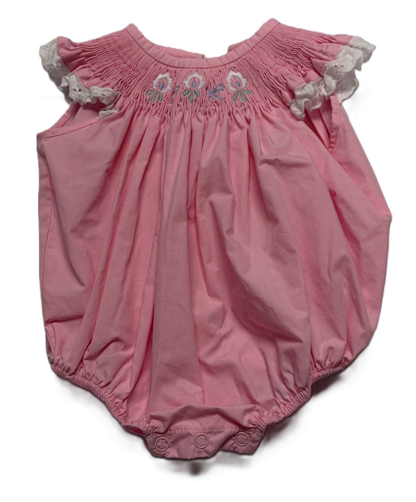 Beaufort Bonnet Company Pink Smocked Bubble Romper 0-6M Baby Girl Floral