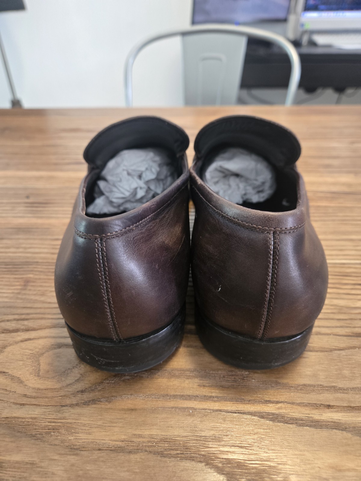 Ferragamo Dark Brown Penny Loafers 12 D