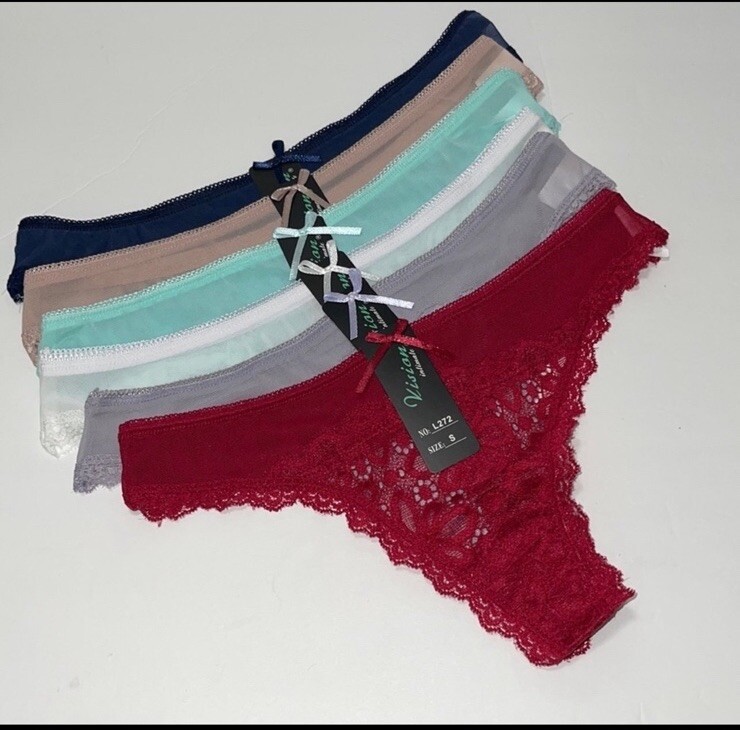 6 Pieces Set women’s Thong V String Panties Underwear. Size Xlarge. NWT