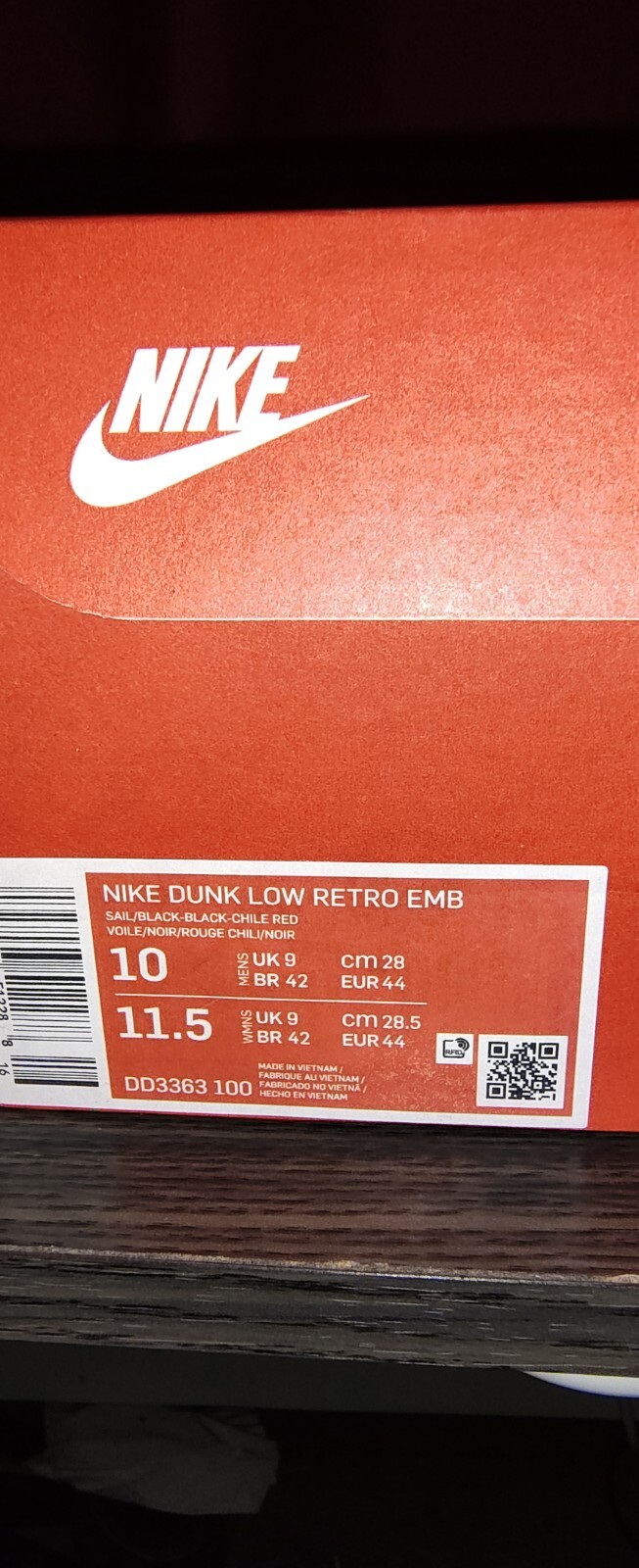 Size 10 – Nike Dunk Low EMB x NBA 75th Anniversary – Bulls 2021