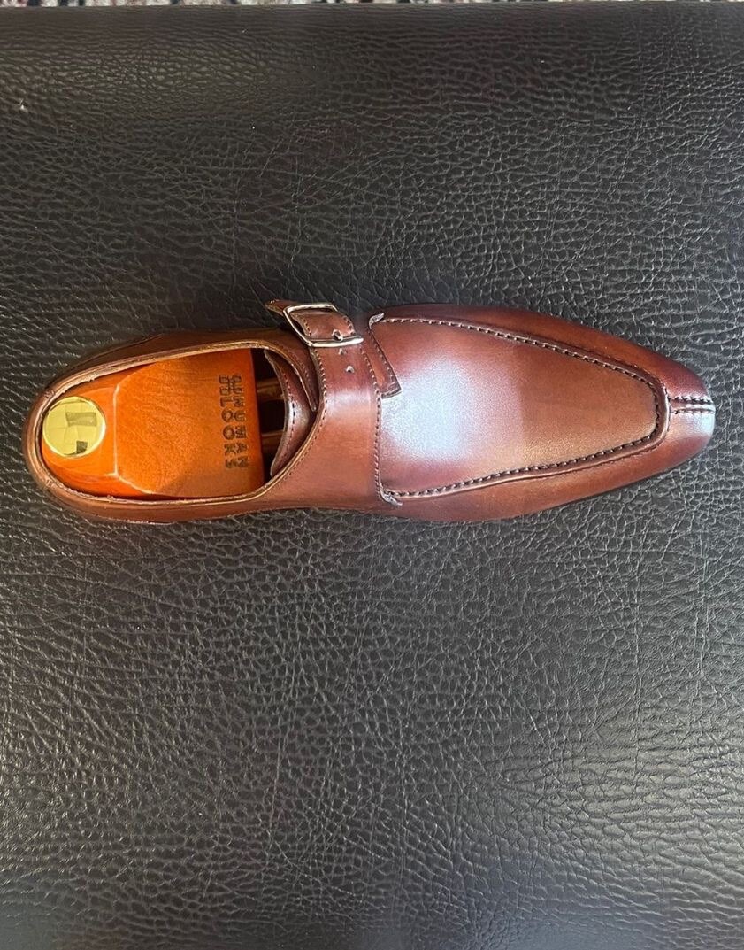Italian leather dress shoe Monk Strap,brown Color Size 40, /42,43,45 Available