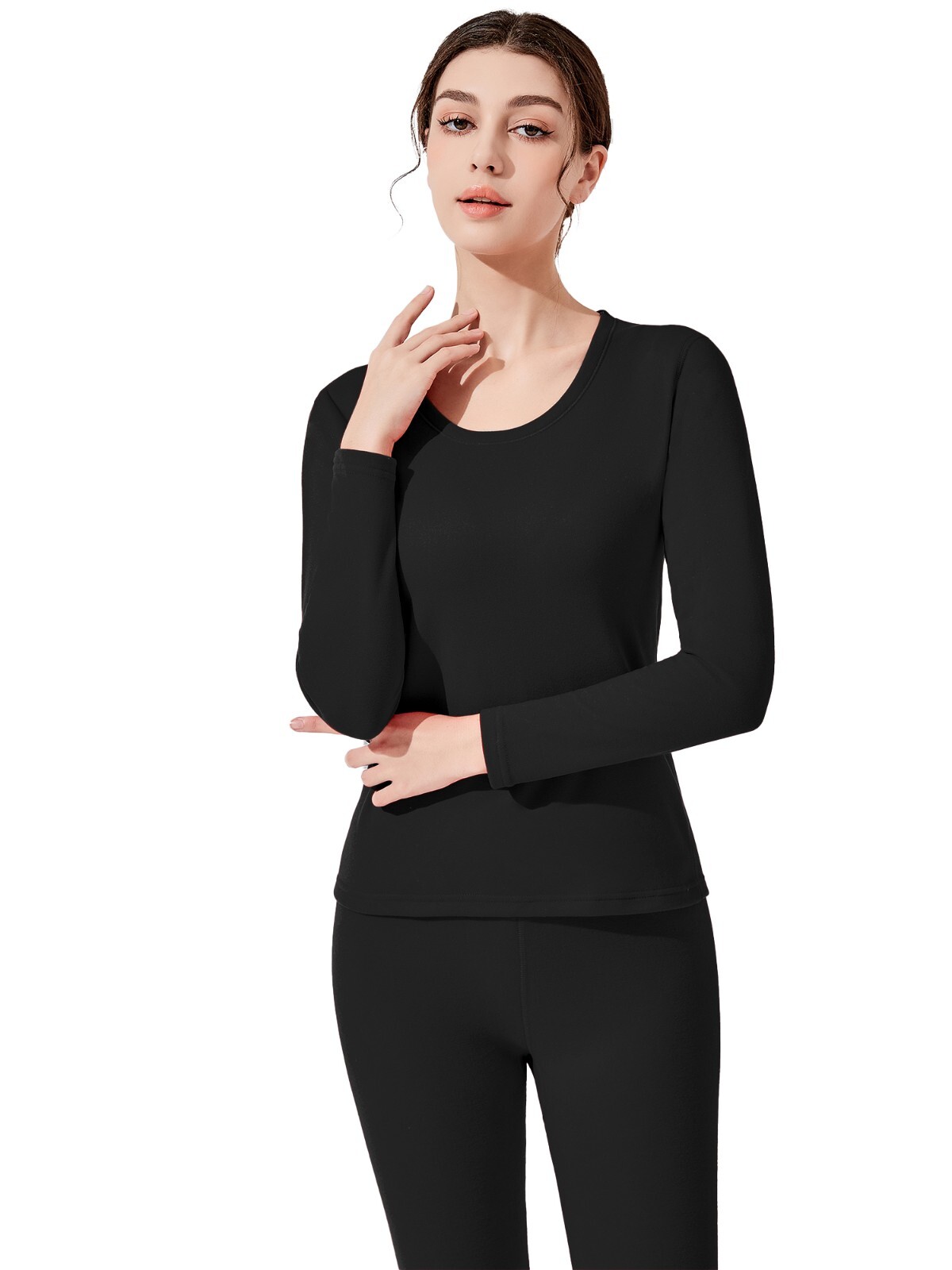 Womens Thermal Underwear Set Soft Fleece Lined Long Johns Base Layer Top& Bottom