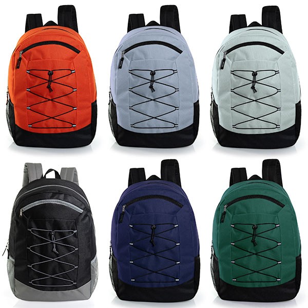 24-Pack 19″ Bungee Cord Backpacks for Kids – Bookbags in Bulk Students 6 Colors