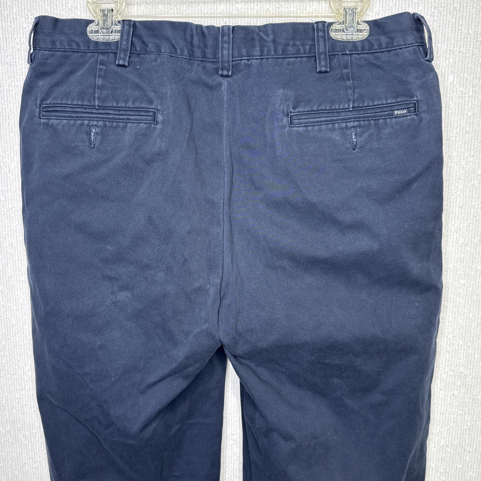 Polo Ralph Lauren Ethan Pant Mens 34×34 Navy Blue Pleated Cotton Chino Relaxed