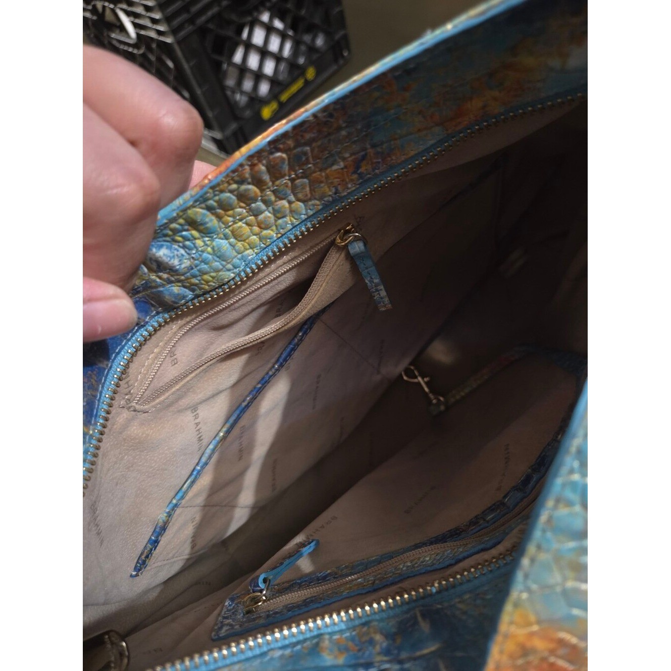 NWOT Brahmin Shoulder Bag in Reef Melbourne Croc-Embossed Leather