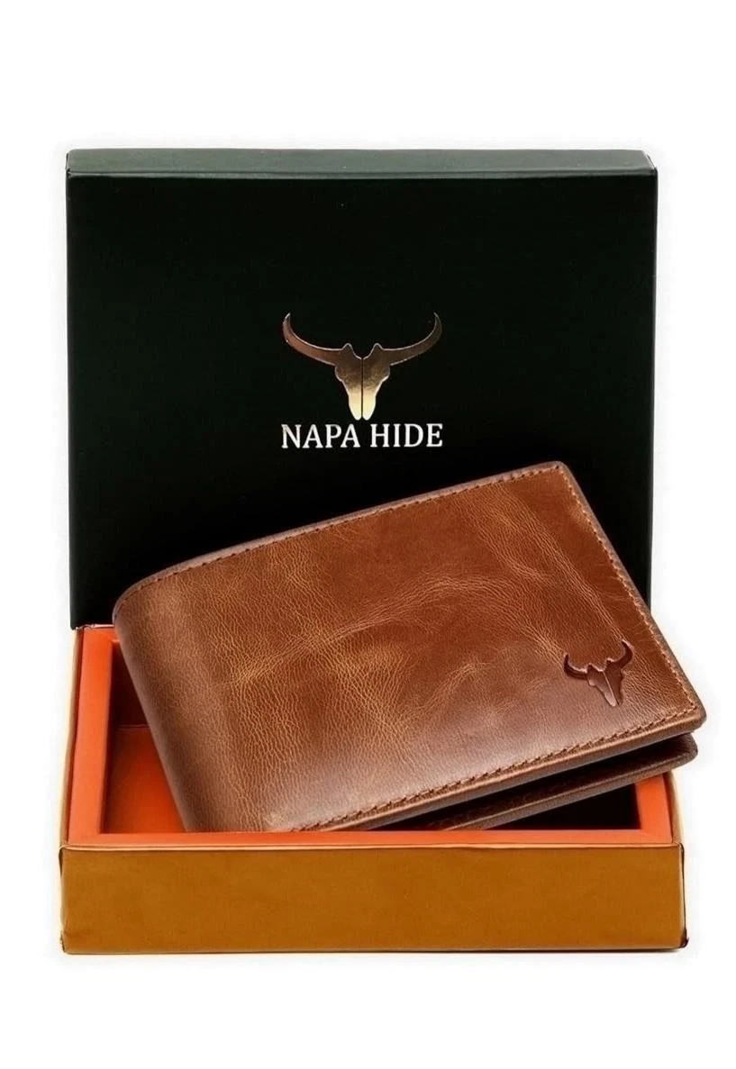 NAPA HIDE Genuine Leather Bifold Wallets For Men RFID Blocking Men’s Wallet..