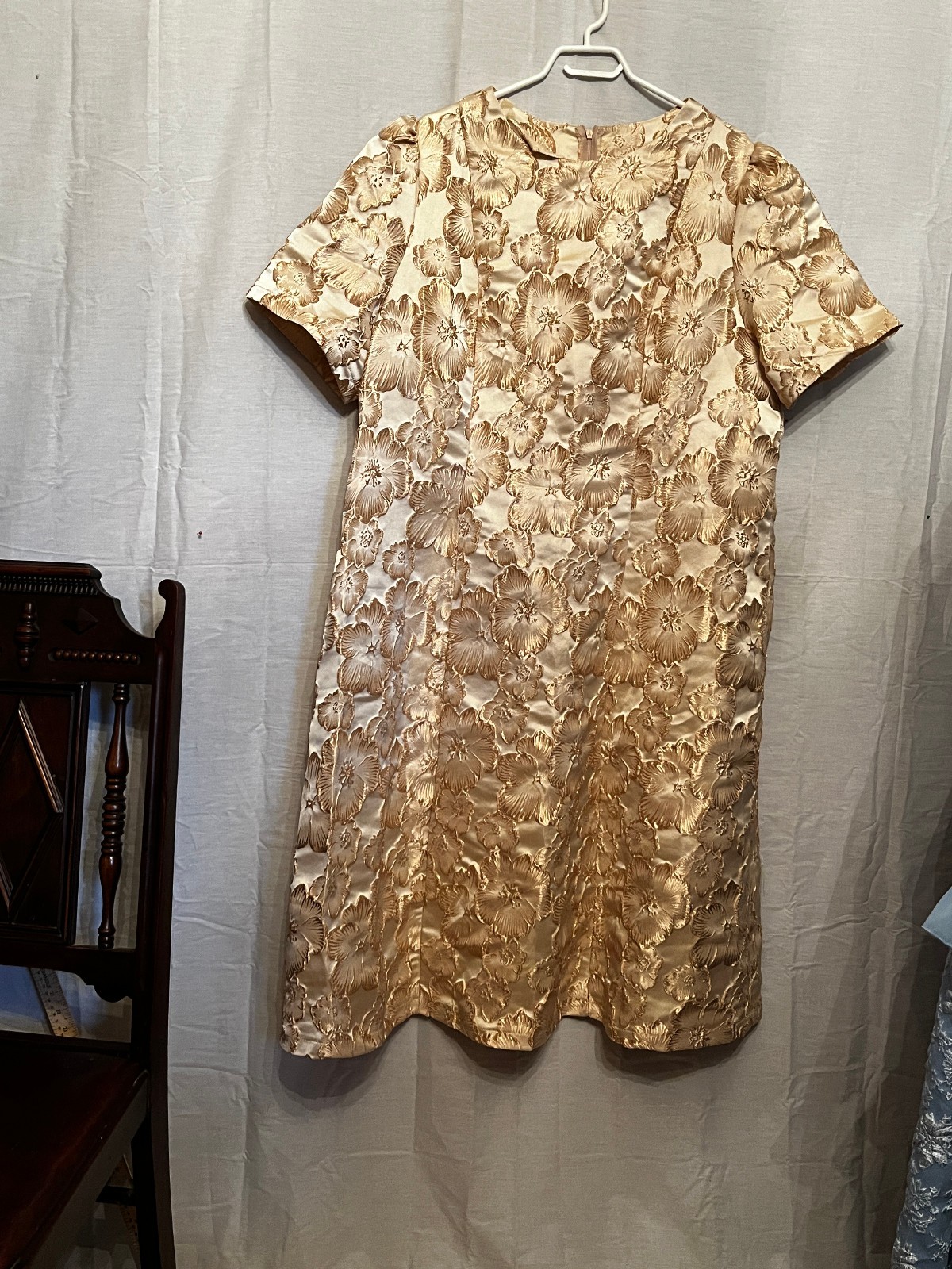 SHEIN Elegant Gold Color Long Dress MOTHER OF THE BRIDE Size 4XL